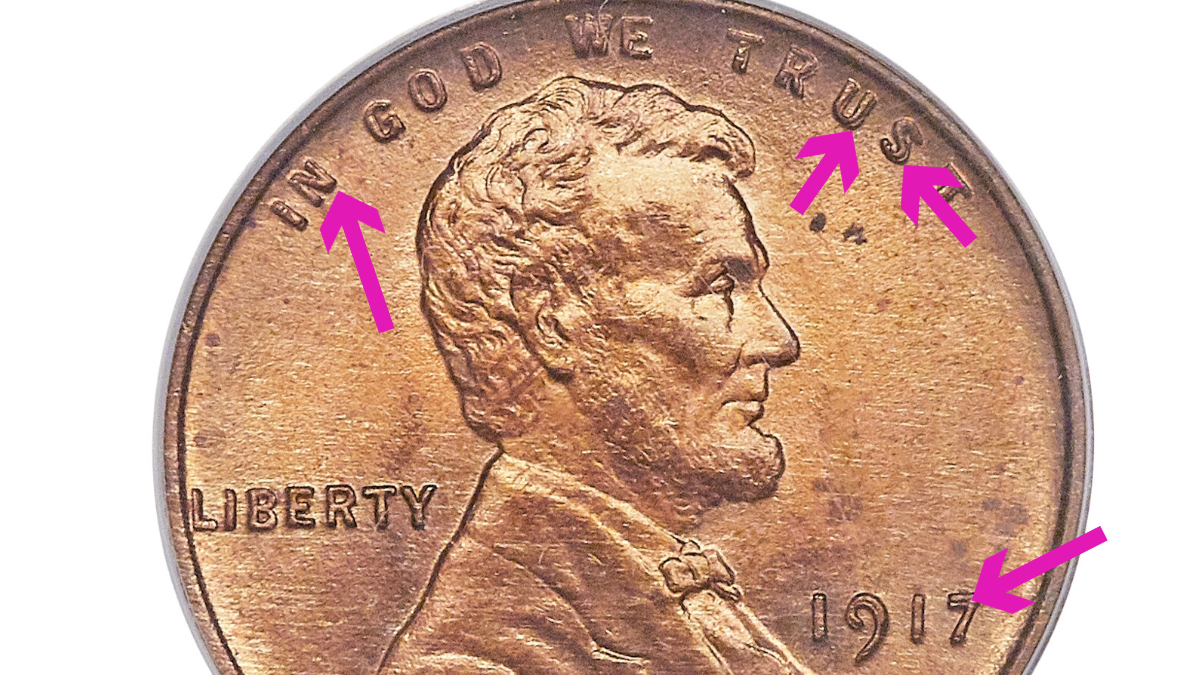 1917 Lincoln Wheat Cent Doubled Die Obverse DDO